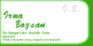 irma bozsan business card